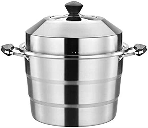 TATSEN Doppelkessel Edelstahl Suppentopf Kochgeschirr Küche Multi Kochwerkzeug Dampfgarer Dampftöpfe Induktionsherd Lebensmittelkorb (Color : 45cm)