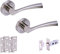HANDLEZONE® Lobo Internal Door Handle Latch Pack, Complete with Lever On Rose Handles, 76mm Latch, 75mm Ball Bearing Hinges - Dual Finish Polished/Satin Nickel