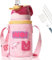 FEIJIAN Borraccia Bambini acciaio inox con cannuccia + Zaino, Senza BPA- Thermos 350ml, senza Perdite Bottiglia Termica - Caldo/Freddo, Bottiglia Acqua riutilizzabile - per campeggio, scuola, asilo