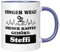 TassenTicker - Tasse mit Spruch Personalisierung - Finger weg! Dieser Kaffee gehört - Wunschname - Namenstasse - Kaffeetasse - Geschenk für Büro Arbeit - Kollege Kollegin - Kaffeesüchtig (Blau)