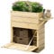 Outsunny Hochbeet Pflanzkasten Blumenkasten mit Tisch, Schrank Gemüsebeet für Garten, Terrasse und Balkon, Holz, Natur, 105 x 39,5 x 105 cm
