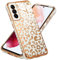 JIEZUIMEI Handyhülle für Samsung Galaxy S22 5G Hülle, Ultra Dünn Case Leopard Muster Mädchen Galvanisierte Weich TPU Silikon Schutzhülle Stoßfeste Cover für Samsung Galaxy S22 5G Weiß