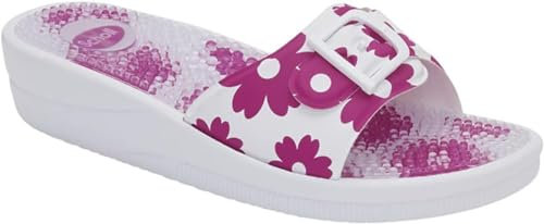 Scholl New Massage, Sandal Donna, Bianco Fucsia, 42 EU