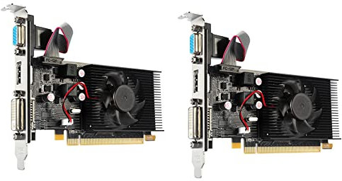 ELGE Lot de 2 cartes graphiques HD7450 64 bits 2 Go GDDR3 PCI-E 2.0 X16 - Compatible VGA DVI-I pour AMD Radeon HD 7450 2G