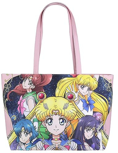 Roffatide Anime Sailor Moon Cartoon Tote Bag Crossbody Bag Kawaii Lolita JK Girls Shoulder Bag Canvas Satchel Messenger Bag Sling Bag