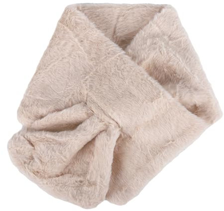 Hileyu Winter Langer Flauschiger Kunstpelz Kragen Wrap,Warmer langer Damenschal Halswärmer Fleece-Halstücher Halsabdeckung Outfit Warmes Zubehör