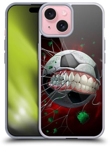 Head Case Designs Offizielle Tom Wood Fussball Monster Gelhülle [Militärischer Schutzgrad] Kompatibel Mit Apple iPhone 15 Und Kompatibel Mit MagSafe