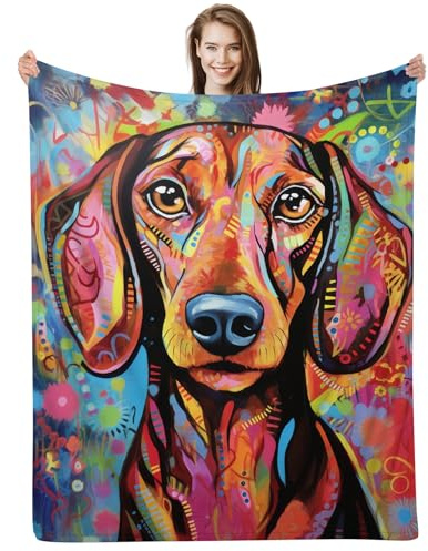 ALIFAFA Dackel-Geschenke: niedliche braune Hundedecke, 203,2 x 152,4 cm