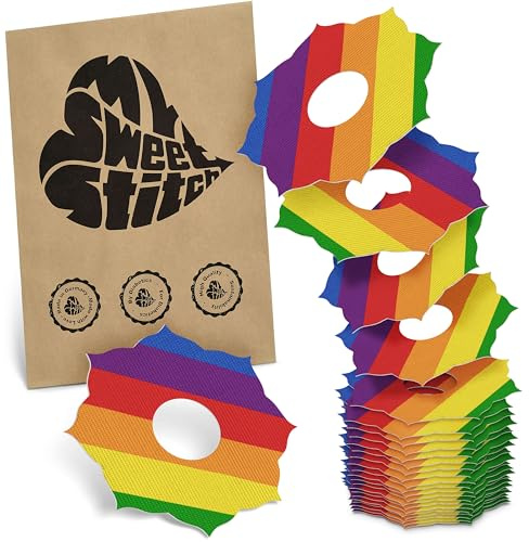 MySweetStitch 25 Ringpatches für FreeStyle Libre 3/3 Plus Mandala Pride | Stabilisiert ablösende Ränder, Mitte bleibt frei, wasserfest und flexibel, bis zu 15 Tage Halt