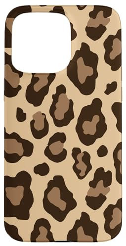 Hülle für iPhone 15 Pro Max Leo Print Design Beige Braun Raubtier