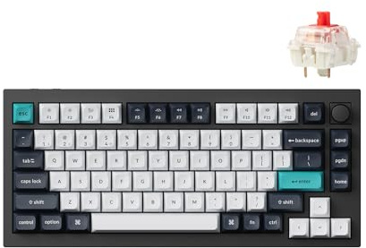 Keychron Q1 Max RGB QMK/VIA Custom Mechanical Keyboard, Hot-Swappable Full Metal Programmable Knob with Gateron Jupiter Red Switch, 2.4 GHz/Bluetooth/Wired Gaming Keyboard for Mac Windows Linux