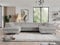 MKS MEBLE Cord Sofa U-Form Grau, Wohnlandschaft U-Form, Sofa mit Schlaffunktion und Bettkasten, Schlafsofa mit Bettkasten, Couch mit Verstellbare Kopfstützen - Peter U - Grau Cord