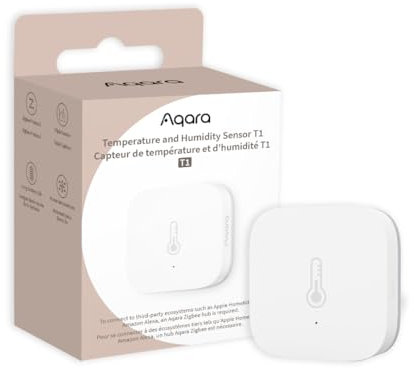 Aqara Temperature and Humidity Sensor T1, Smart Environmental Monitor, Real-Time Data, Zigbee-Compatible, Works with HomeKit, Alexa, and Google Assistant