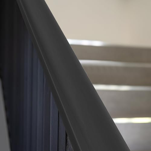 Pasamanos de PVC, pasamanos para escaleras, pasamanos de escaleras, pasamanos de plástico, zócalo de cocina, pasamanos para goma, barandilla de escaleras, marrón (negro 5 m)