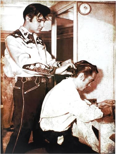 KUSTOM ART Wandposter Berühmte Schauspieler Serie Elvis Presley Haarschnitt in Jhonny Cash Kunstdruck auf beschichtetem Papier 40x30cm ohne Rahmen