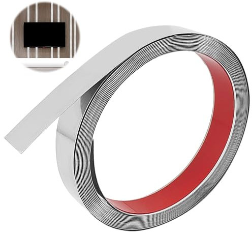 6 m Zierleiste Selbstklebend Edelstahl, 25 mm Breit Selbstklebende Leisten Metallleiste, Silber Zierstreifen, Chromleiste Selbstklebend, für Wand Spiegel Möbel Türen