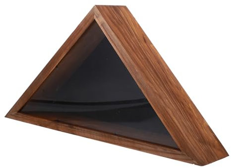 OHPHCALL National Flag Storage Box - Wooden Triangle Flag Holder for Wall Display - Perfect for Living Room and Bedroom Decor
