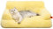 MEWOOFUN groß Katzenbett kleines Hundesofa Flauschig und waschbar Katzensofa Hundebett für Katzen, weich Katzenbett katzencouch mit Rutschfester Unterseite, Gelb 66x48cm