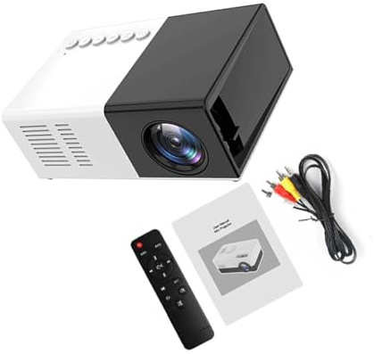 tuwiwol Projektor 1000 Lumen 3,5 mm Audio Tragbare USB LED Projektoren Home Entertainment Media Player Beamer Multi Interface, Schwarz