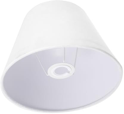 KONTONTY Pantalla De Lámpara De Mesa Blanca De Tela E27 Decoración Sencilla Material Duradero 25 Cm Adecuado Para Dormitorio y Sala De Estar Paquete Individual