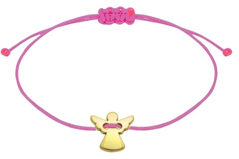 Selfmade Jewelry Armband Damen Schutzengel Gold Handgemachtes Makramee Armkettchen mit Engelchen Inkl. Geschenk-Verpackung