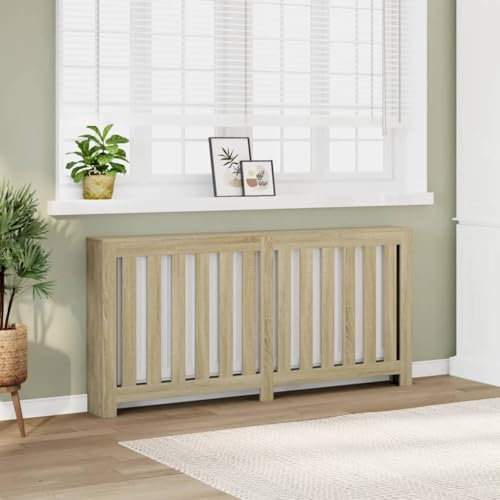 XGWKCNV Furniture select-Radiator Cover Sonoma Oak 175x20x82 cm Engineered Wood