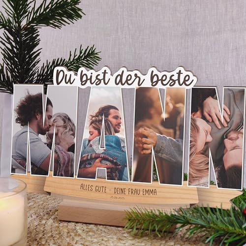 Mann Geburtstagsgeschenk - Foto Geschenk Holzbild - Geschenk Mann, Geschenke Für Männer, Geschenk für Männer, Mann Geschenk, Männer Geschenke, Geschenk für Mann, Schriftzughalter