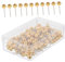 COLLBATH 200 Stück Goldene Dekorative Kartennägel Rund Zum Drücken Für Pinnwände Elegante Schneiderei Zum Basteln