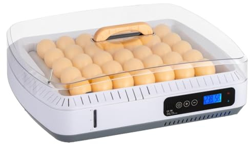 Tuesoa Automatic Egg Turning for Hatching Eggs Egg Incubators Water Level Automatic Egg Turning Temperature Humidity UK Plug