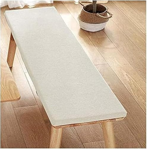 ZUOZHE 5cm Dicke Wasserfest Sitzkissen Outdoor，Leinen Bankauflage Bankkissen Bezug rutschfest，Waschbar Ersatzbezug Für Sitzauflage Bank Gartenbank Auflage(Beige,80x35x5cm)