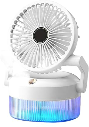 GkgWuxf Ventilateur brumisateur – Rechargeable par USB silencieux, ventilateur de brumisation multifonction, pliable, pour tente, école, extérieur, gym, plage, camping, jardin