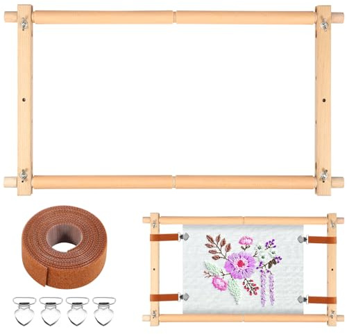 Kreuzstich Ständer 54,5x30,5cm Stickrahmen Ständer Holz Robust Praktisch Stickerei Ständer für Kreuzstich Stickerei Nadelspitze Nähen Stickbegeisterte Anfänger (54,5 cm lang)