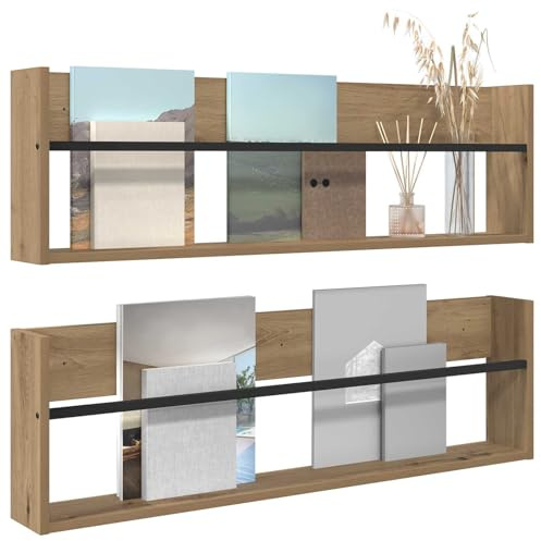 vidaXL Magazinregal mit Regal 2 STK. Artisan-Eiche 100 x 12 x 30 cm