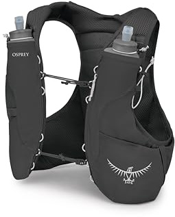 Osprey Duro 1.5L Men's Running Hydration Vest with Hydraulics Soft Flasks - Adjustable Water Pack with Pockets, Black, Medium