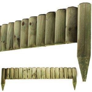 A2Z Home Solutions Pack of 2 Wooden Fix Picket Log Border Fence Perfect For Lawn Edgings, Planters or Garden Sectioning- 1m