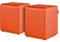 Happers Set aus 2 Sitzwürfeln aus Kunstleder Orange. Sitzhocker und Fußstütze für das Wohnzimmer oder Schlafzimmer