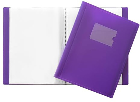Janrax A4 Purple Flexible Cover 100 Pocket Display Book - Presentation Folder