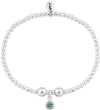 Trink Brand Sterling Silver Beaded Birthstone Birthday Month Bracelet - January, February, March, April, May, June, July, August, September, October, November, December
