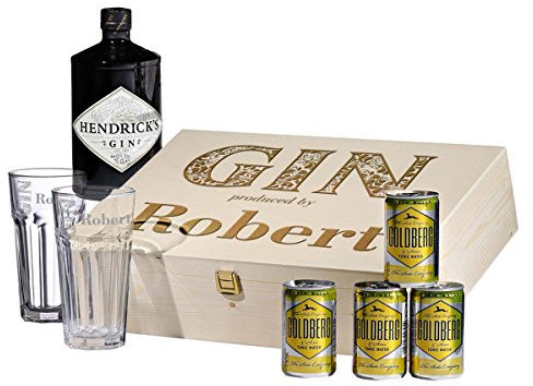 8 pcs Gin Tonic Gift Set avec Hendricks - Tumbler dans Un Coffret Cadeau - GIN-Verre Cadeau Original - Buveur de gin - pour Elle/Lui - avec Gravure - Motif Produit par