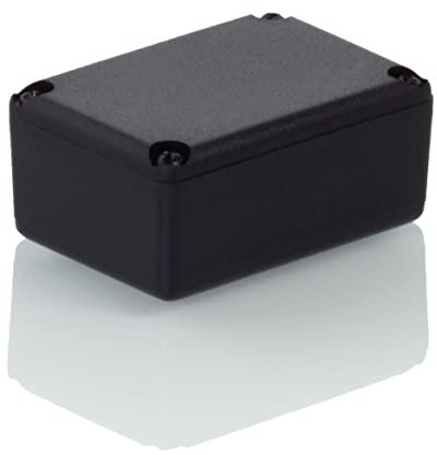 HeiGroup - T1 ABS Kunststoffgehäuse mit Deckel, Mehrzweckgehäuse, Modulgehäuse, (LxBxH) 40 x 28 x 18 mm, Schwarz - Matt
