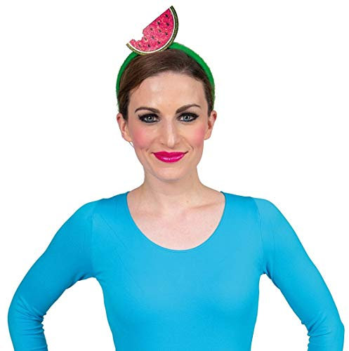 NET TOYS Lustiger Haarreifen mit Melone - Grün-Rot - Außergewöhnlicher Damen-Kopfschmuck Tiara mit Exotischer Frucht - EIN Blickfang für Sommerfest & Karneval