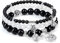 JSDDE Schmuck Wickelarmband Mehrschichtiges Armbänder Set Freundschaftsarmband Partnerarmbänder aus Edelsteine Heilsteine mit Lotus Blätter Anhänger für Damen Frauen (Obsidian)