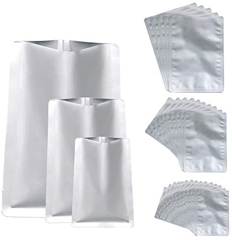 30 Stück 3 Größen Mylar-Aluminiumfolien-Beutel, metallische Mylar-Folie, flache Heißsiegelbeutel, Aufbewahrungsbeutel für Lebensmittel, Kaffee, Tee, Bohnen (10,2 x 15,2 cm, 20,3 30,5 cm)