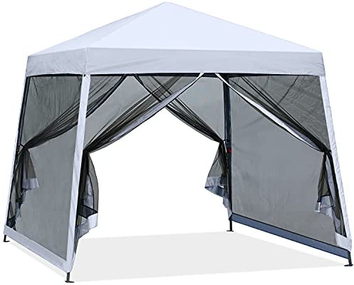 ABCCANOPY Stabiles Pop-Up-Zelt mit Netzwand, Weiß