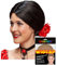 PAPSTAR NEU Perücke Damen Mittelscheitel, Spanierin mit Blume und Knoten im Nacken, schwarz - mit Haarnetz