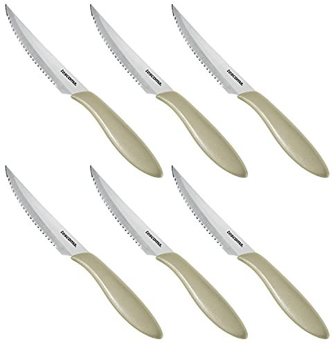 Tescoma Presto Coltello Bistecca, 6 Pezzi, Acciaio Inossidabile, Beige, 12 cm