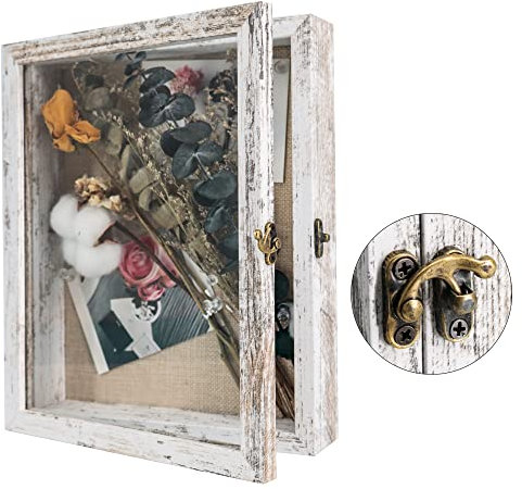 GraduatePro 3D bilderrahmen 20x25 zum befüllen schaukasten Wand für Weiß Objektrahmen Hochzeit Box Deko Oder Schreibtisch