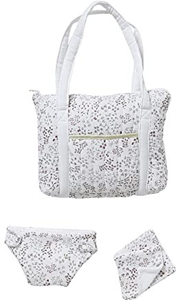 Vertbaudet Wickeltasche aus Baumwollgaze, Flora, mehrfarbig, TU, Rosa, Einheitsgröße