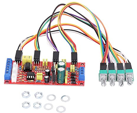NE5532 Vorverstärker-PCB-Lautstärkeregelungsplatine Leistungsverstärkermodul mit Höhen-Mittelton-Bass-Klangreglern für DC-Netzteil-Audiosystem-DIY-Lautsprecher
