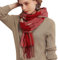 Baynetin Damen Winter Senior Plaid Kaschmir Schal,Kariert Pashmina Übergroßer Herbstschal Stolen,Tartan Schultertuch Mit Quasten,Karomuster Warmer Oversized Fransen Poncho (Rot)